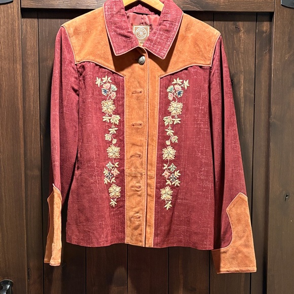 Double D Ranch Jackets & Blazers - Double D Ranch Red and Orange Leather Jacket